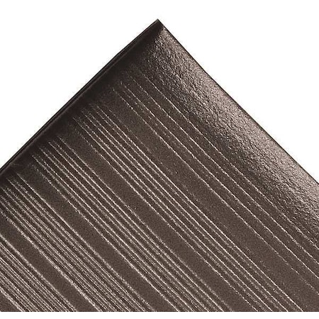 Antifatigue Mat, 12 ft. L x 3 ft. W, 3/8" Thickness, Closed Cell PVC Foam, Corrugated, Black