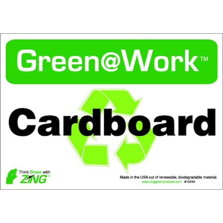Green at Work, Cardboard, 10 in W x 7 in H, Horizontal Rectangle, Plastic