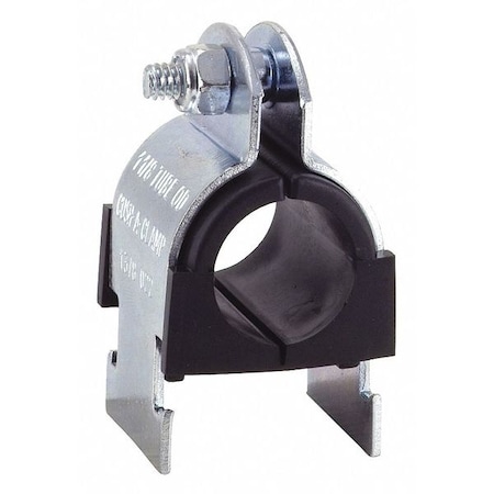 Vibration Dampening Strut Clamp, 1 in Tube, Galvanized Steel Clamp, TPE Cushion, Channel Mount