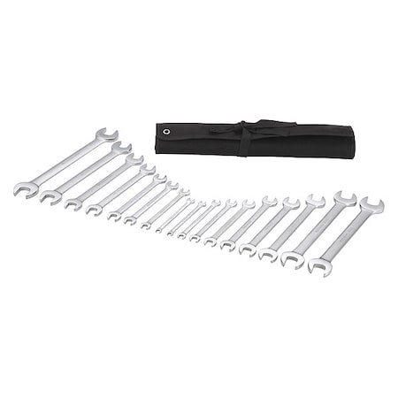 Open End Wrench Set,SAE, Metric,17 pcs.