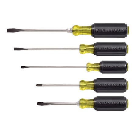 General Purpose Screwdriver Set, Slotted and Phillips Tip, Ergonomic Grip, 5-Piece