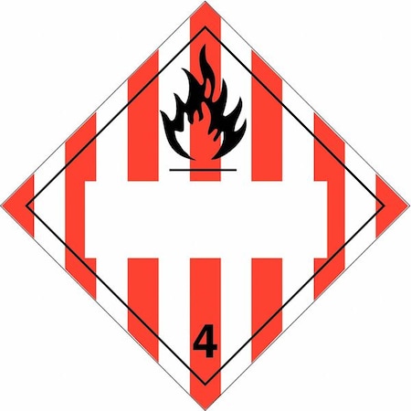 DOT Container Placard, 4, B-946 Pressure Sensitive Vinyl, 10-3/4" W x 10-3/4" H