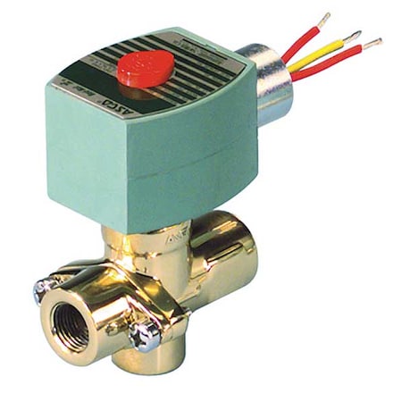 Solenoid Valve, 2-Way, 2-Position, Normally Open, 3/4 in Pipe Size, 120V AC, Self-Cleaning, Brass