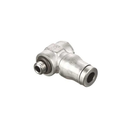 Metric All Metal Push-to-Connect Fitting, Brass, Silver