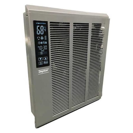 Recessed Electric Wall-Mount Heater, Recessed or Surface, 4000 W, 240V AC, White
