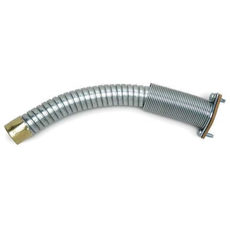 Flexible Spout, Steel, Silver, 1 in Dia.