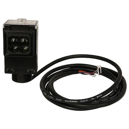 Retroreflective Photoelectric Sensor, Bare Wire, Right Angle, Rectangular, Selectable Light On/Dark On, SPDT