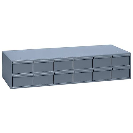 Drawer Bin Cabinet with Prime Cold Rolled Steel, WxDxH is 33-13/16 x 12-5/16 x 7-3/8