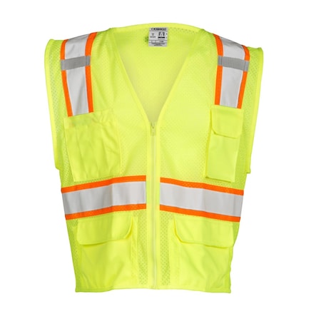 All Mesh Contrast Vest,Class 2,Lime,3XL