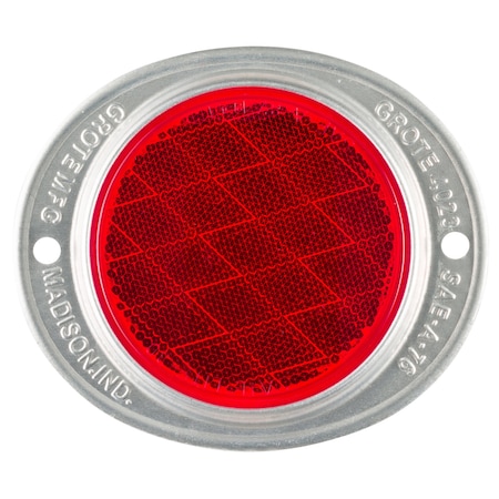 Reflector, Armored, Red, Dia 4 11/16 In