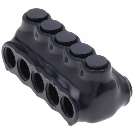 Wire Connector, 5 Port, Black, Plastisol Insulation