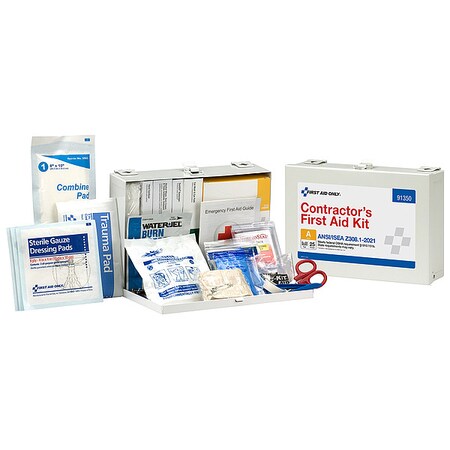 First Aid Kit and Housing, Metal 181 Components, 25 People Served