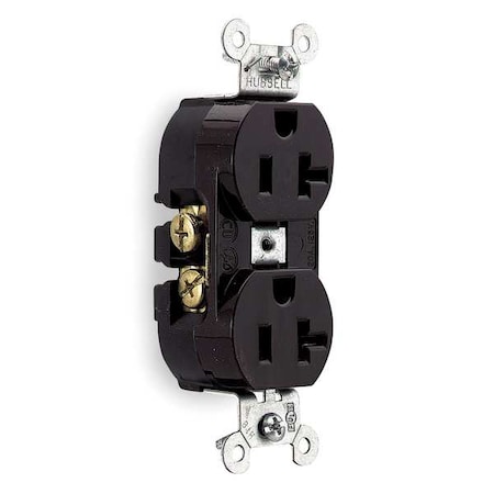 Straight Blade Receptacle, 5-20R, 20 A, 125V AC, 2 Pole, 3 Wire, Flush Mount, Grounded