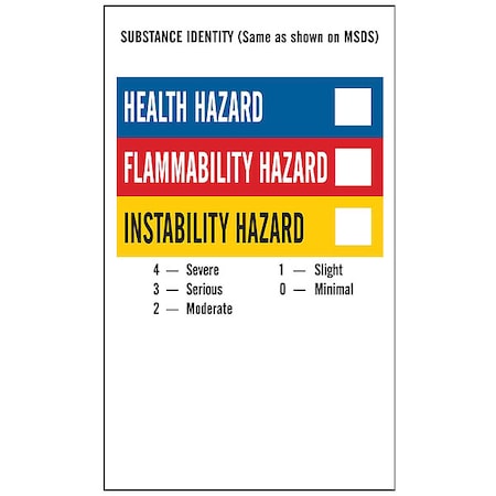 GHS Label, 8 in H, 3 in W, Vinyl, PK500