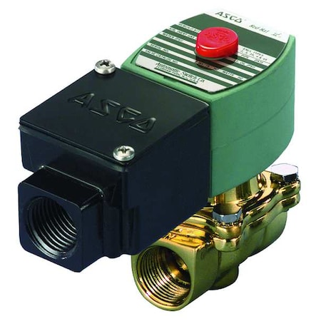 Solenoid Valve, 2-Way, 2-Position, Normally Closed, 3/4 in Pipe Size, 120V AC, High Flow, Brass