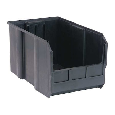 Hang & Stack Storage Bin, Polypropylene/Polyethylene, Black, 10 in H, 11 in W, 18 in L
