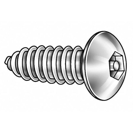 Tamper Resistant Screw, 5/8 in, Plain Finish, 18-8 Stainless Steel, Button Head Torx Drive, 25 PK
