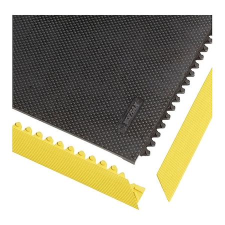 Female Mat Ramp Border, Rubber, 2 in W x 3 ft L, 1/2 in Thick