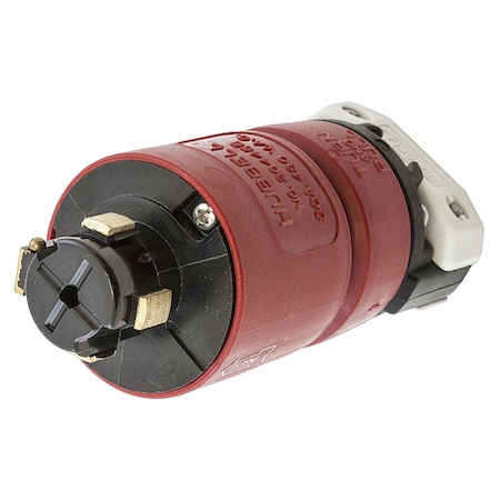 Locking Plug, Non-NEMA, 30 A, 480V AC, Three Phase, 3 Pole, Screw Terminals, Black, White