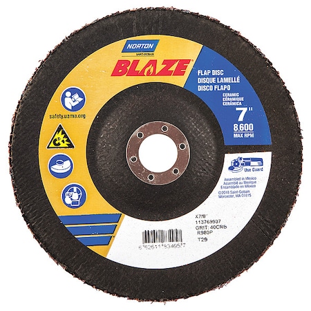 Arbor Mount Flap Disc,7in,40,Coarse