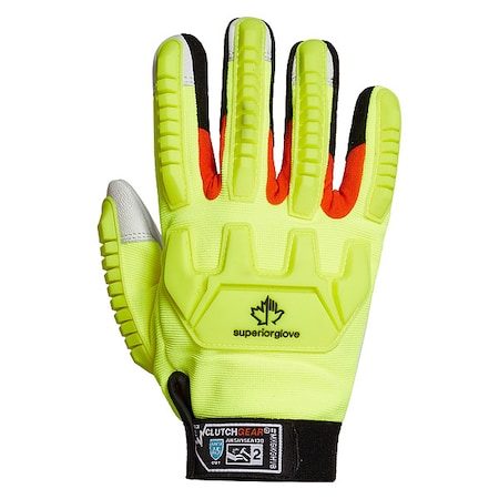 Clutch Gear Mechanics Gloves, Goat-Grain Palm, Laminated Spandex Back, 2XL (11)