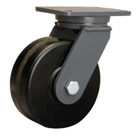 Plate Caster,Swivel,Phenolic,8 in.,3000 lb.