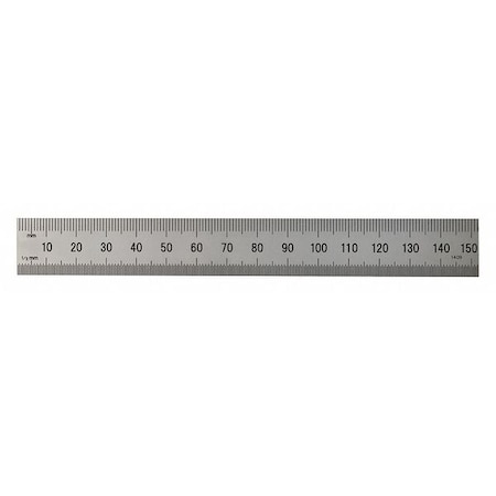 Steel Rule, Rigid, 6In, 32/64ths/0.5/1mm