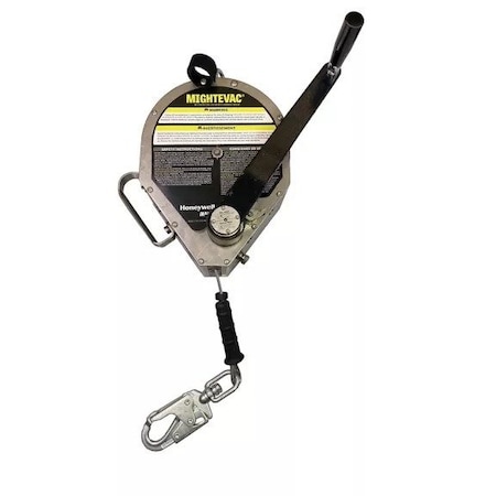 MightEvac+ SRL W/ TRIPOD BRKT, 100 ft Length, Carabiner, Steel, 1 Leg(s), 310 lb Weight Capacity