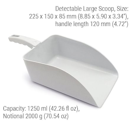 Scoop,8.85 in L,White,PK5