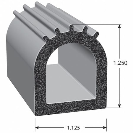 Seal, EPDM Rubber, Black, 100 ft L