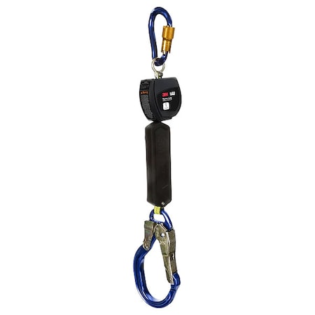 Nano-Lok Personal Self Retracting Lifeline, Carabiner, Aluminum, 1 Leg(s), 420 lb Weight Capacity