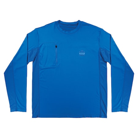 Cooling Long Sleeve Sun Shirt with UV Protection, Blue, XL