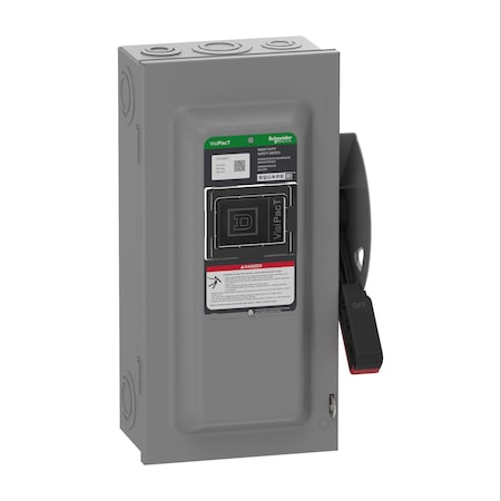 Safety Switch, Nonfusible, 3PST, Three Phase, NEMA 1, Indoor, Steel