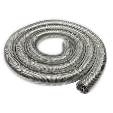 12mm Heat Shielding Aluminum Foil Corrugated Conduit, 10FT, Silver