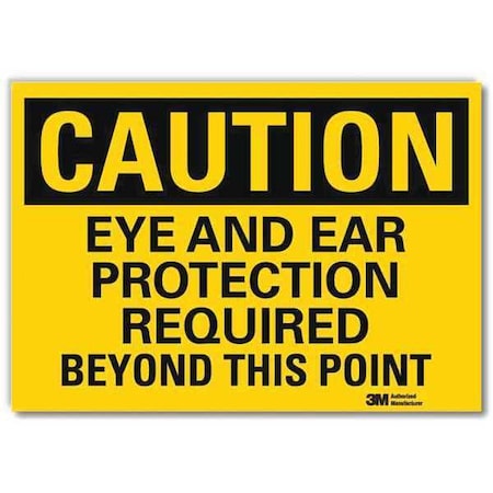 Safety Sign,Eye Ear Rqrd Point,14in.W