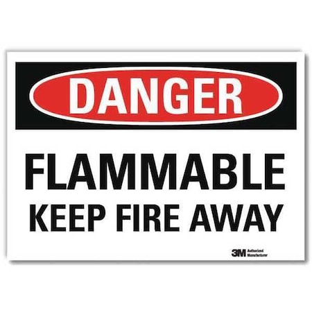 Danger Sign, 10 in H, 14 in W,Horizontal Rectangle, English, U3-1481-RD_14X10