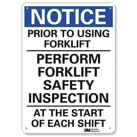 Notice Sign, 10 in H, 7 in W, Aluminum, Horizontal Rectangle, English, U5-1467-RA_7X10