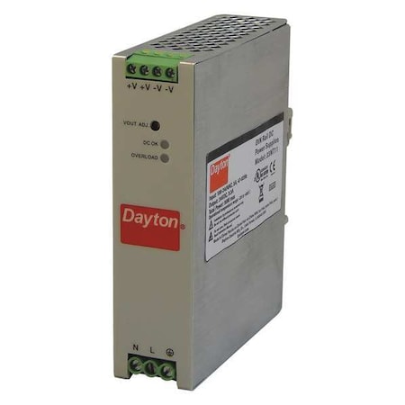 DC Power Supply, 90/264V AC, 24V DC, 80 W, 3.3 A, DIN Rail