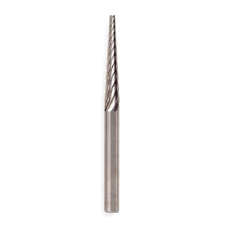 Carbide Bur,Pointed Cone,1/4,SGL Cut