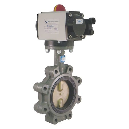 Butterfly Valve,Dbl Acting,Cast Iron,6In