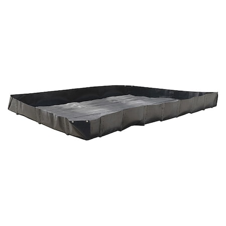 Spill Containment Berm, 8 ft. W x 10 ft. L, 595 Gallon Spill Capacity, Includes L Bracket, Black