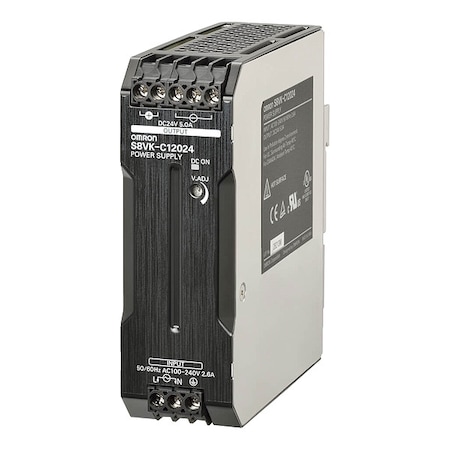 Switching Power Supply, 100/240V AC, 24V DC, 120 W, 5 A, Bracket