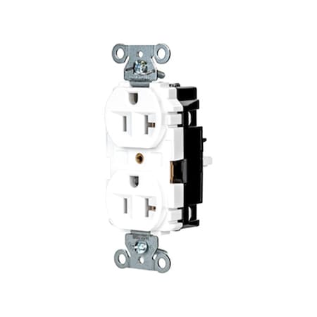 Straight Blade Receptacle, 5-20R, 20 A, 125V AC, 2 Pole, 3 Wire, Surface Mount, Grounded