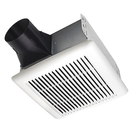 Ceiling Bathroom Fan For 4 in Duct Dia, 80 cfm, 120V AC, 1 Speed, 2 Sones, White