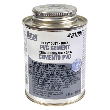 PVC Cement,8 oz.,Gray