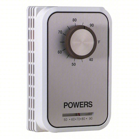 Line Voltage Mechanical Thermostat, Heat or Cool, 40 to 95F, Exposed Dial, 120 to 240V AC, 1C, 1H