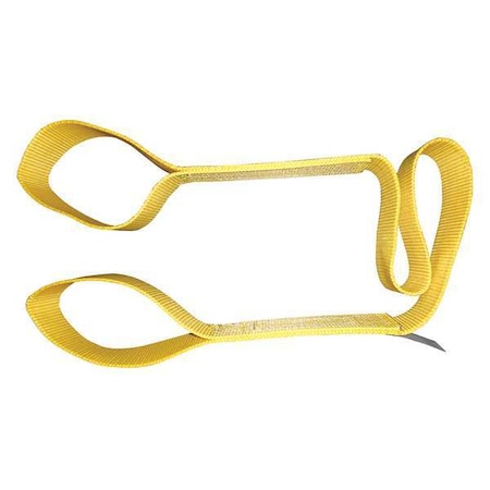Web Sling, Type 3, 4 ft L, 2 in W, Nylon, Yellow