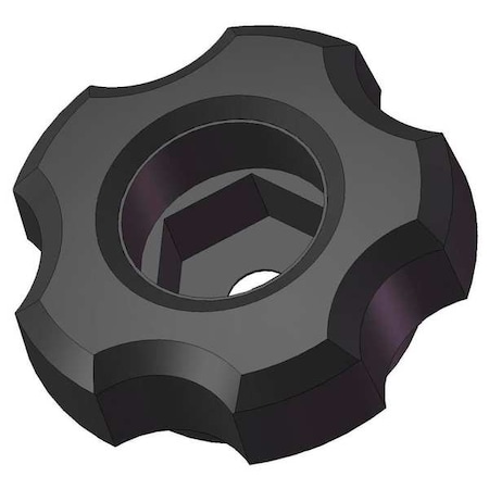 Snap Lock Fluted Knob, M10 Thread Size, 1-3/4" Dia.