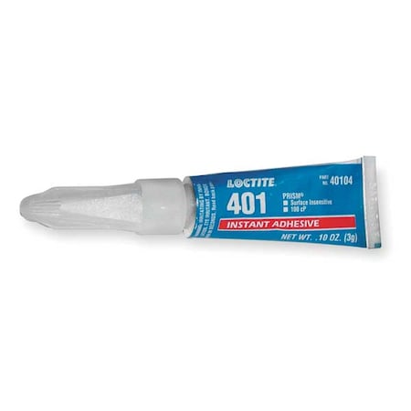 Instant Adhesive, 401 Series, Clear, 0.1 oz, Tube
