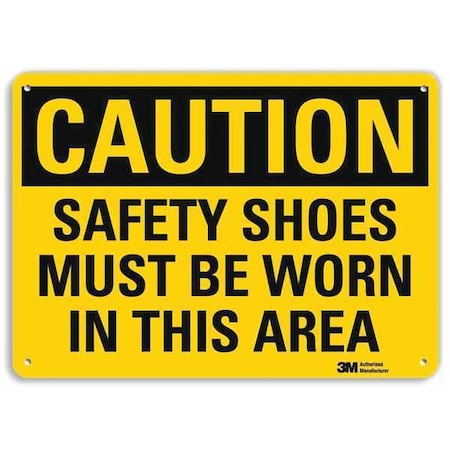 Safety Sign,Safety Shoes,7in H x 10in W